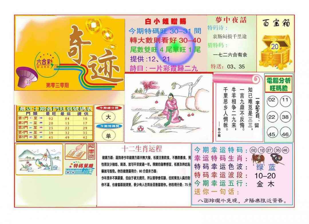 030期马经奇迹A(新图推荐)[图]